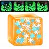 Ice Cube Sensory Toy Stress Relief Toy, Glow-in-the-Dark Snowflake Filled Cube, Clear Luminous Adults and Kids