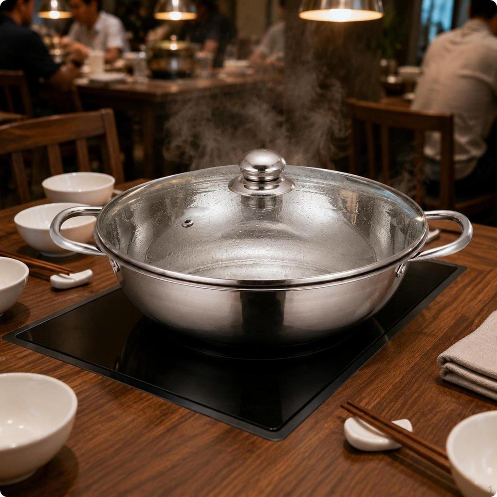 TwoFlavor Pot Thickened Split Large Capacity for Restaurant Owners, Dining Table 28CM