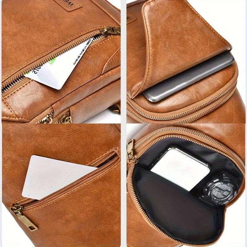 WEIXIER Pánská taška, náprsní crossbody taška, trendy vodoodpudivá jednoduchá a lehká, hrudní taška s vyztuženou přezkou