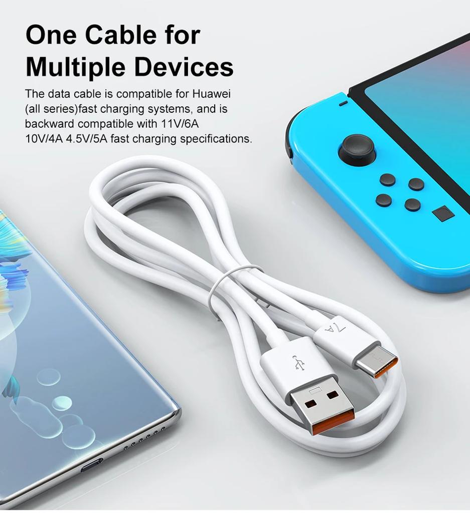 7A 111W USB Type C Cable Super Fast Charging Data Cable for Huawei P11 P11 Xiaomi Mi 11 11 Pro Oneplus Realme POCO Fast Charge