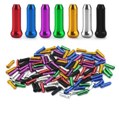50Pcs Bike Inner Cable End Caps Alloy Road Mountain Bikes Brake Cable Tips Shift Cable End Crimps Bike Part