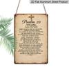 2D Flat 1pc Psalm 23: The Lord Is My Shepherd Aluminum Sign - Vintage Verse Wall Art with Hebrew Scripture, Religious Decor Suitable for Home