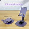 Foldable Metal Phone Stand - 360° Rotating Compact Holder for Smartphones, Tablets, Office & Travel Accessory