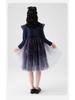 Verträumtes Sternenhimmel-Farbverlaufs-Netzkleid: Prinzessinnenkleid mit Herzchen und Strasssteinen für Mädchen