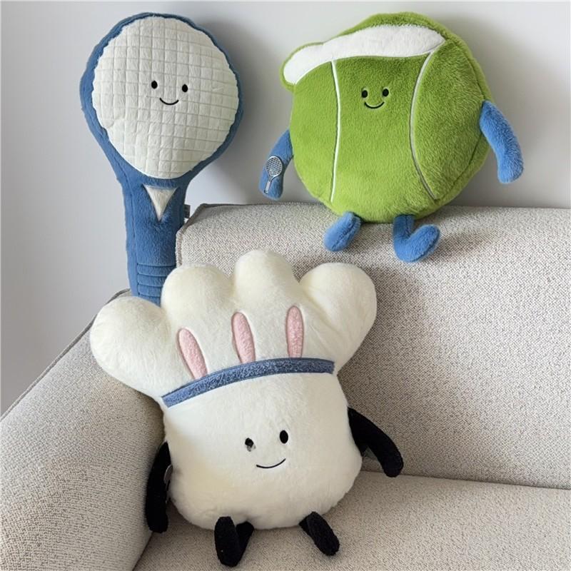 Cartoon Featherball Plush Cushion With Embroidered Design For Home And Office Lounge Decor