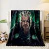 A stylized character with braided hair, fur, and decorative armor. for all seasons blanket lunch break throw gift