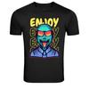 Enjoy Every Day Funny Alien Face Graphic T-Shirt