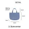 Portable Women's Bento Handbags Simple Plaid Ladies Small Tote Purse Shoulder Bags Retro Female Cloth Reusable Shopping Bag