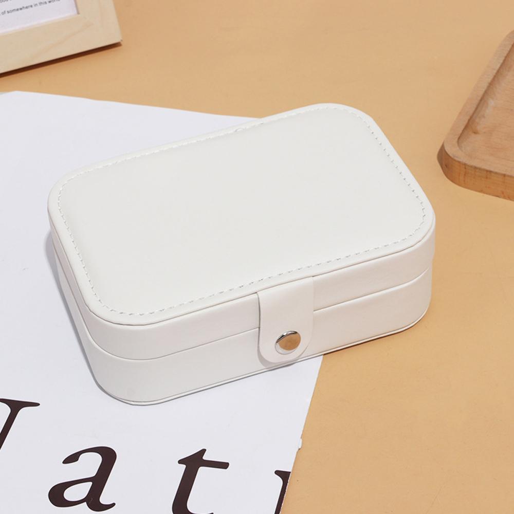 

Дорожный футляр для украшений, маленькая шкатулка для украшений, портативная дорожная шкатулка для украшений, органайзер, дисплей, футляр для хранения колец и сережек белый