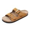 Leather Classic Adjustable Double Strap with Cushioned Footbed for Summer Cork Slides