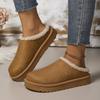 Fashion Women's Winter Thickened Lined Warm Snow Boots Indoor Comfortable Cotton Slippers Round Toe Flat Shoes for Women