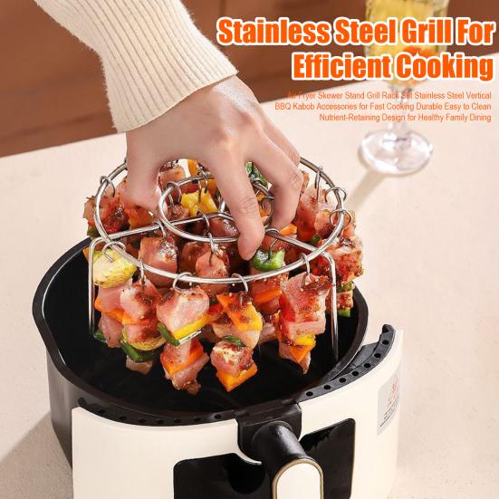 Stojan na špízy do horkovzdušné fritézy Grilovací rošt s 48 špízy Kulatý