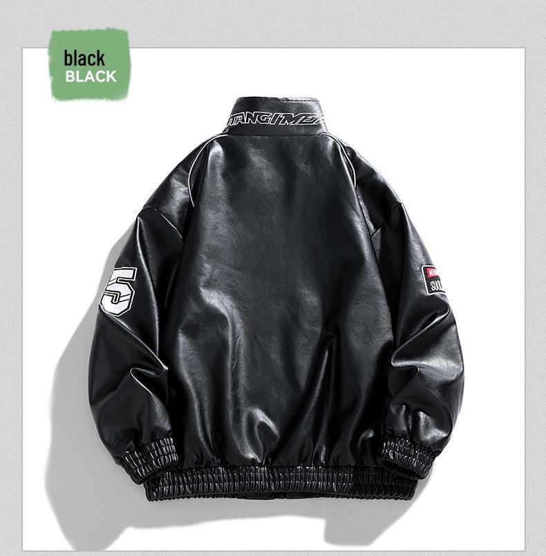 Trendy Men's PU Leather Motorcycle Jacket - Spring/Autumn Cool Outerwear