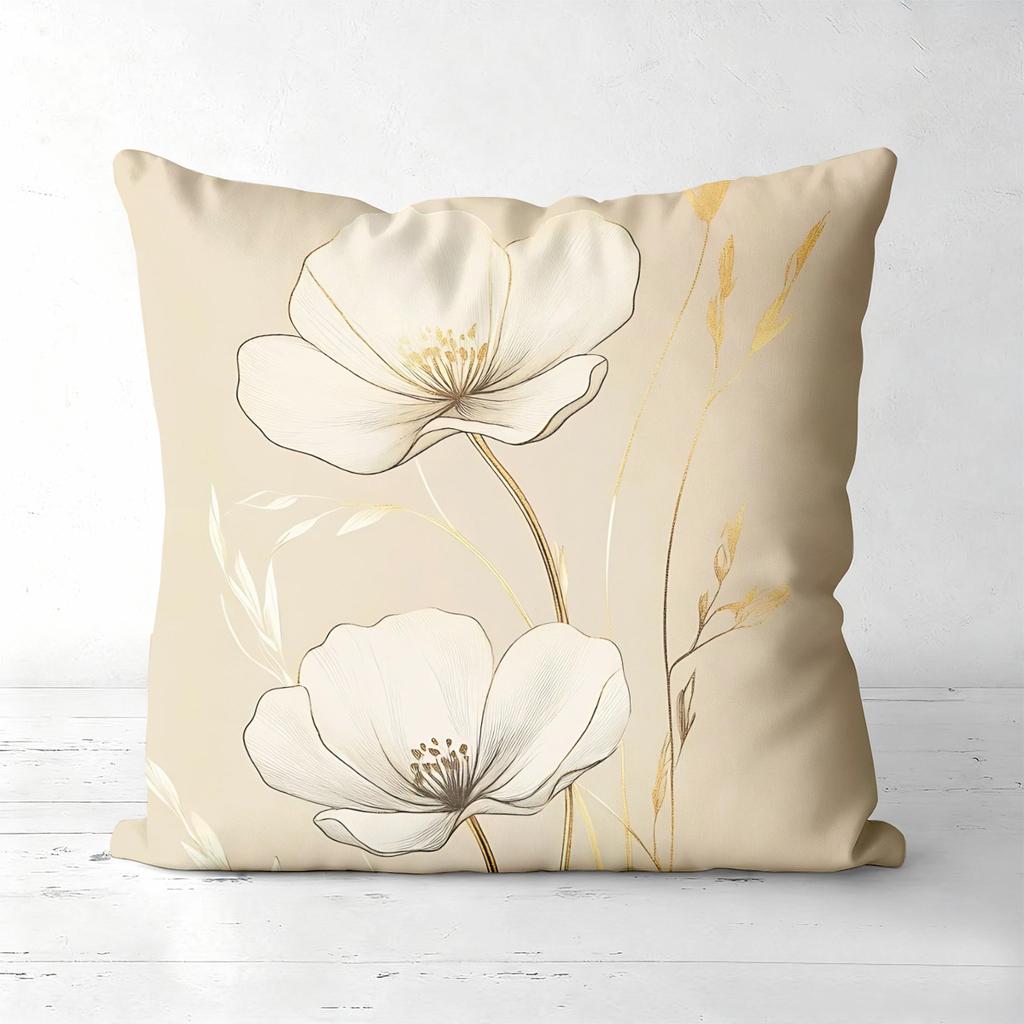 Floral Patterned Throw Pillows for Home Decor Polyester Pillowcase, Sofa Decorative Cushion Cov Headboard Pillow