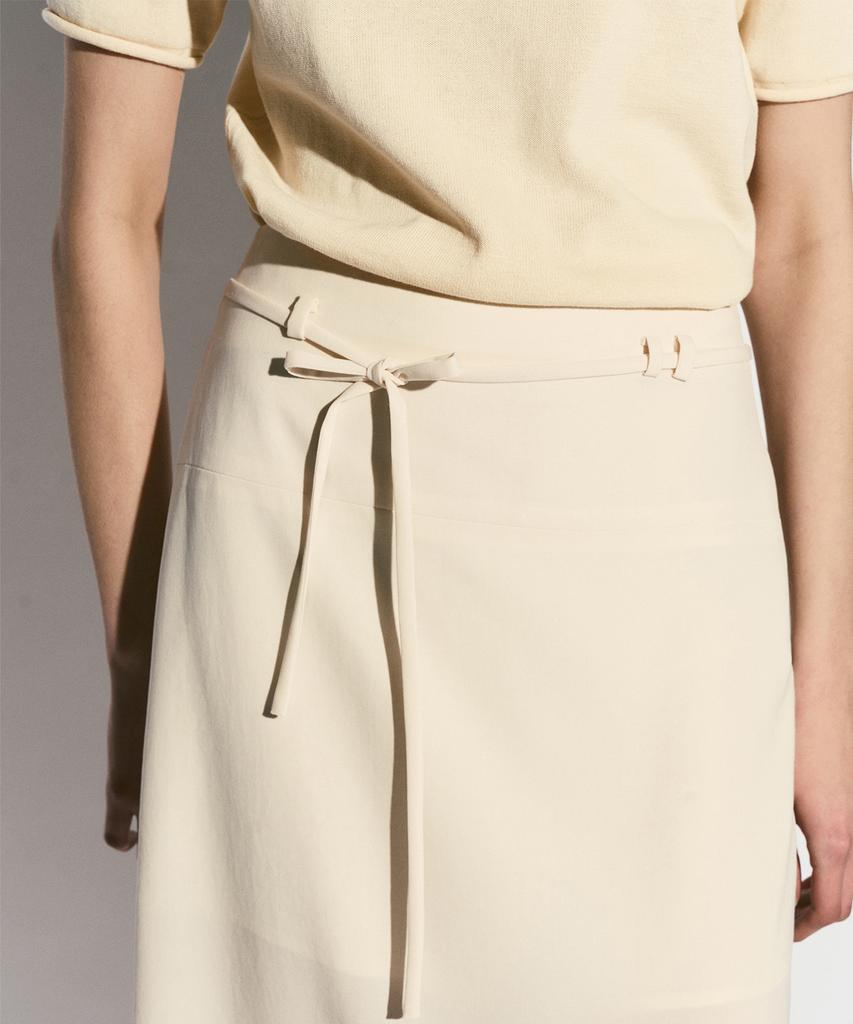 Rie Belted Midi Skirt Cream