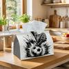 1pc Sports Action Illustration Tissue Box, Soccer Kick Black White Perfect for Outdoor Gatherings, Daily Desktop Use, And Suitable for Bedrooms, Livin