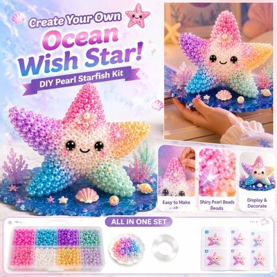 Kit de Arte con Cuentas DIY Diseño de Estrella de Mar Set Creativo de Manualidades con Cuentas Variadas Base Accesorios e Instrucciones para Proyectos Hechos a Mano