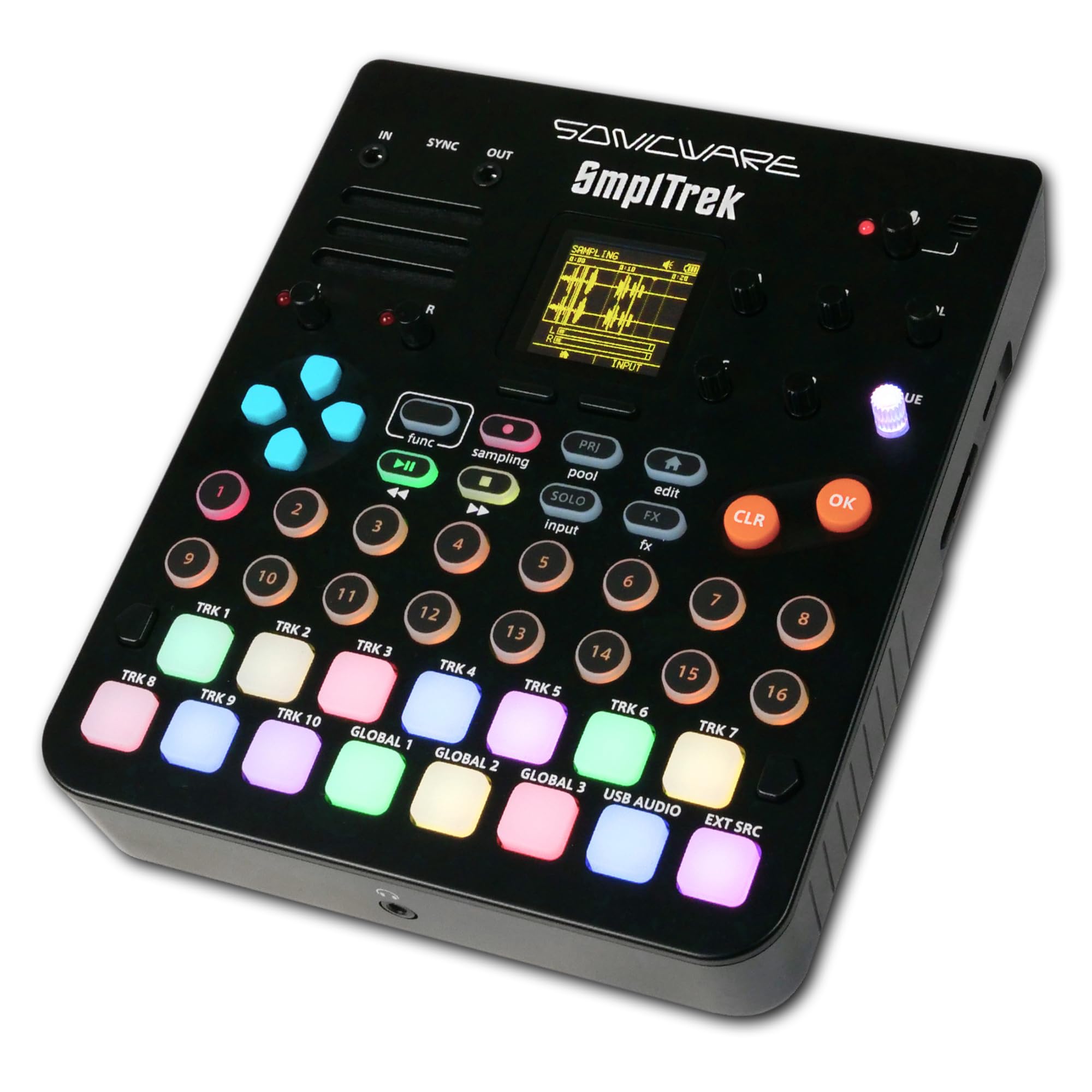 

Sonicware SmplTrek Production 15 LED microphone and battery USB audio interface [Portable Sampler] touch-sensitive full-color pads, built-in built-in