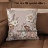 2D Floral Embellished Cushion Covers For Home Decor Pattern Cushion Cover Suitable For Sofa Bedroom Car Pillow Cover