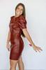 Maroon Women's Dress New Handmade Stylish Casual Soft Genuine Lambskin Leather