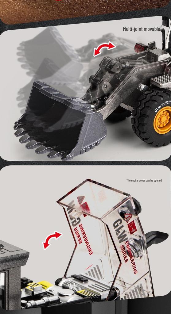 Steel Power Alloy Wheel Loader Toy - Bulldozer & Engineering Vehicle for Kids