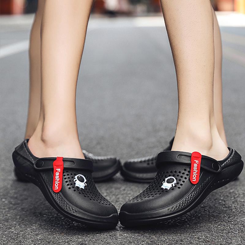 Sommer-Paar-Sandalen, große Größe, schwarz-weiße Herren-Sandalen