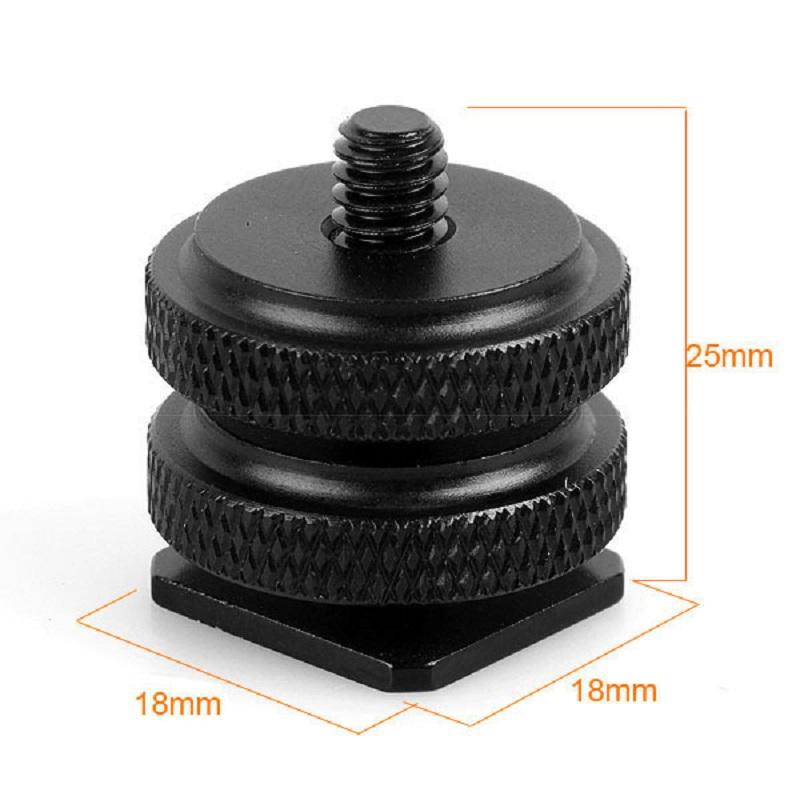 3PCS 1/4 Hot Shoe Mount Phone Holder Dual Nut Cold Shoe Adapter Bracket For Double-Layer Camera Hot Shoe Adapter Accessories