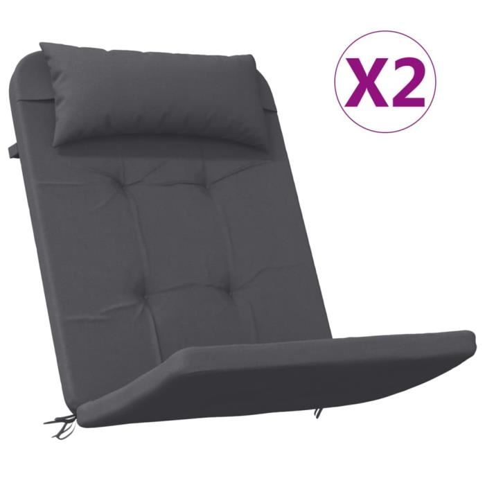 VidaXL Adirondack Chair Cushions Set of 2 Anthracite Oxford Fabric 361830