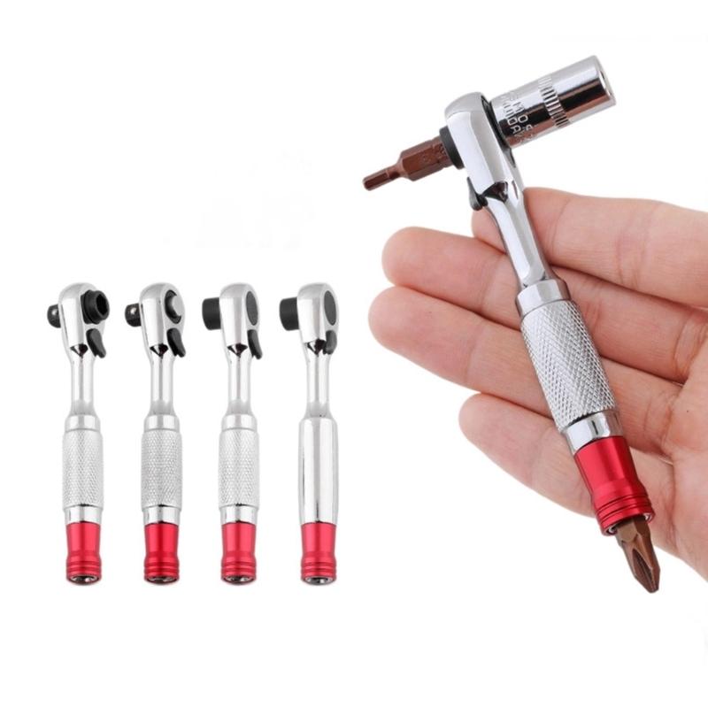 High Torques 1/4Inch Ratchet Wrench Socket with 2 Directional Mechanism and Swivels Head for Accessing Tight Confined Space