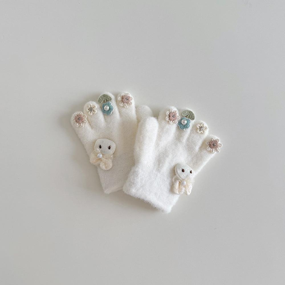 1 Pair Sweet Fashion Kids Gloves for Boy Girl Warm Outdoor Playing Snow Children Glove Candy Color Knitted Acrylic Gloves