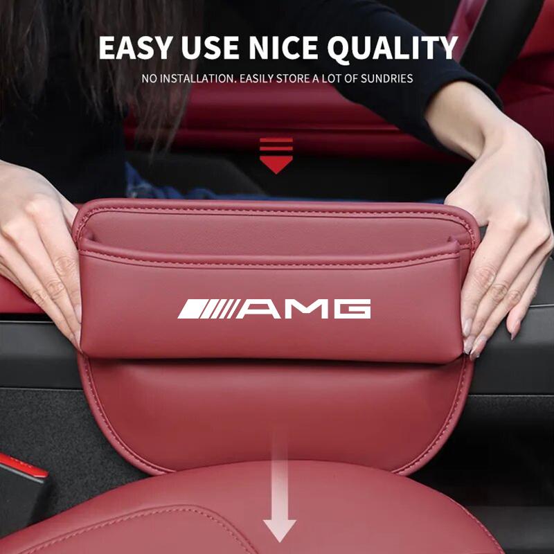 PU Leather Car Seat Gap Organizer Box Storage Bag For Mercedes Benz AMG GLE GLS CLA CLE GLC CLS GLA W223 W213 Tire Valve Cap