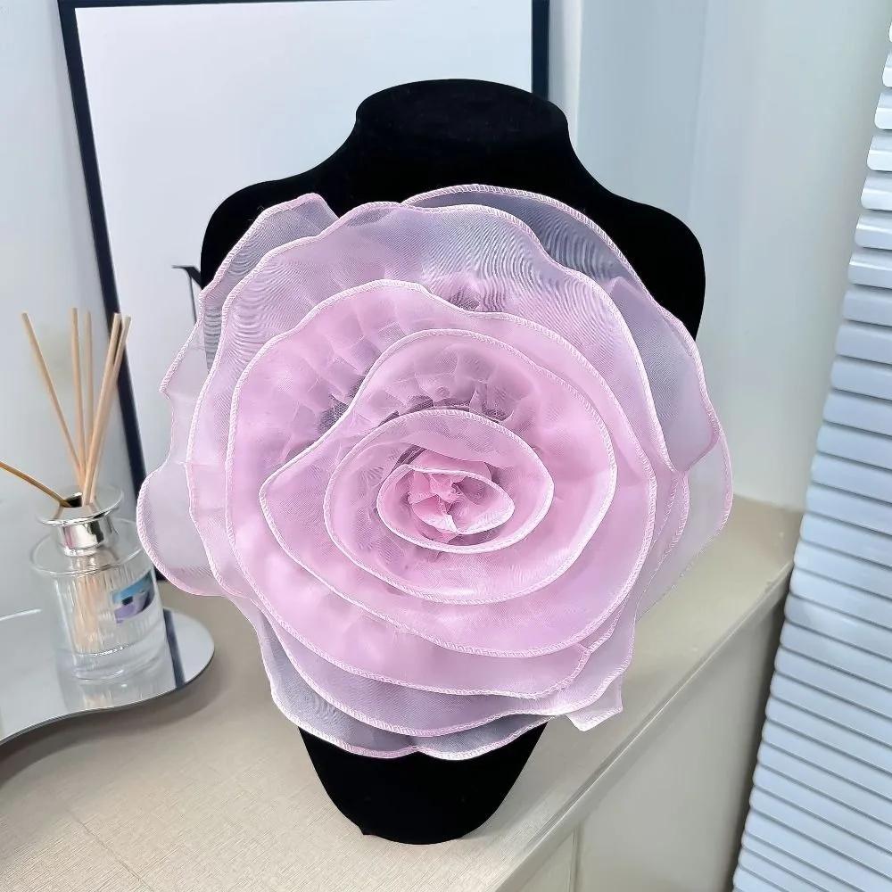 Multi-layer Organza Large Flower Patch Chest Flower Handmade Clothing Patch Brooch Accessories 3D Clothes Appliques Sewing