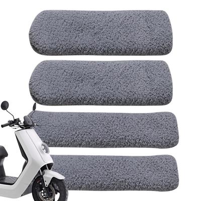 Motorcycle Handle Grip Covers Soft Stretchable Plush Cycling Handlebar Brake Lever Cover Set Handlebar Cover Coldproof Warm Pad