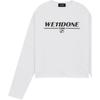 WE11DONE Summer Frayed Logo Long Sleeve T-Shirt Unisex Tops Mixed-Gray WD-TT1-26-915-U-MG