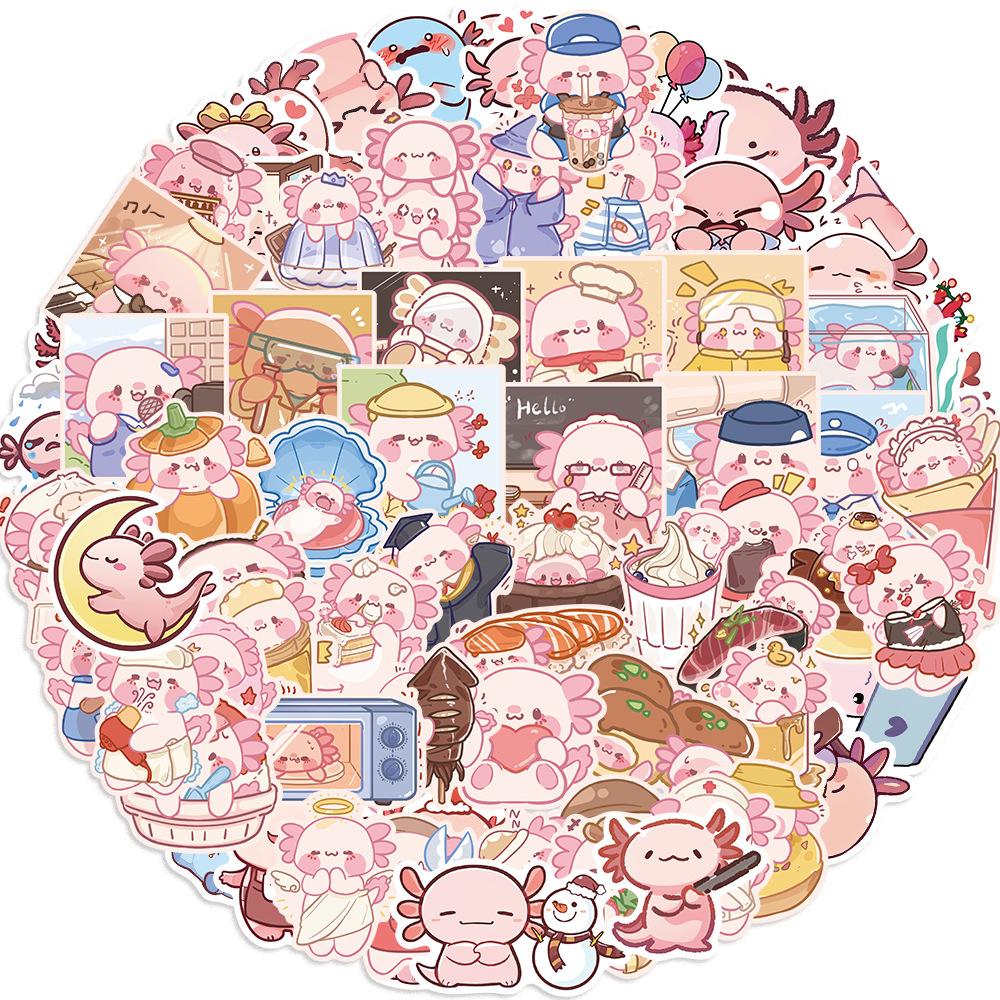 100 Cute Animals Axolotl Graffiti Stickers Decorate Guitar Notebook Suitcase DIY Waterproof