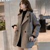 Fashionable Wool Coat Women Autumn Winter Casual Loose Pocket Windproof Jacket