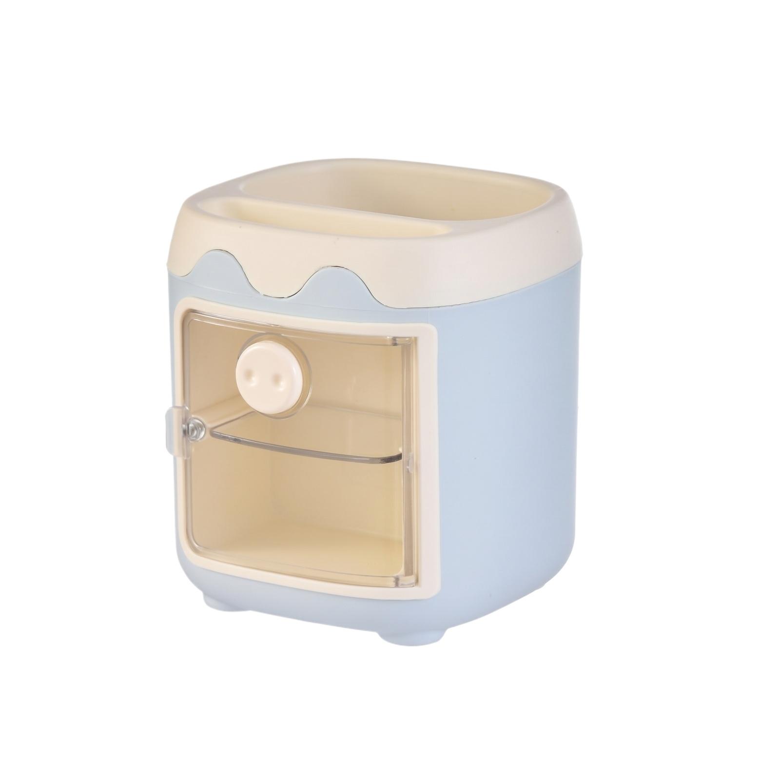 

Cute Pig Multi Pen Holder Multifunction Desk Storage Box for Students one size синий
