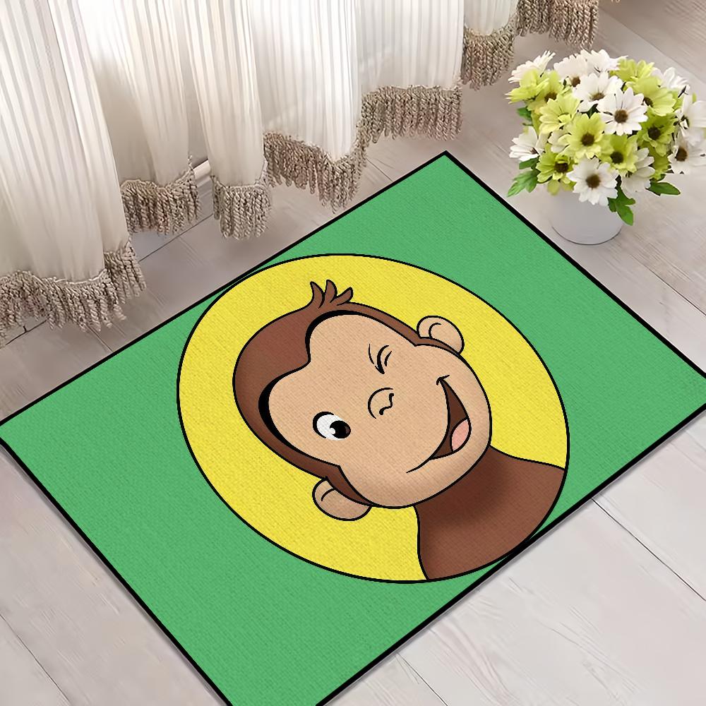 

cartoon funny art monkey C-Curious G-George small carpet Rug Home Decor Bedroom Mat Hallway Balcony Entrance Doormat Decoration 40cm x 60cm