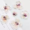 Rhinestone Brooch Buttons Embellishments Button Flat Back Pearl Flower Button For DIY Craft Jewelry Wedding Hair Accessory Decor