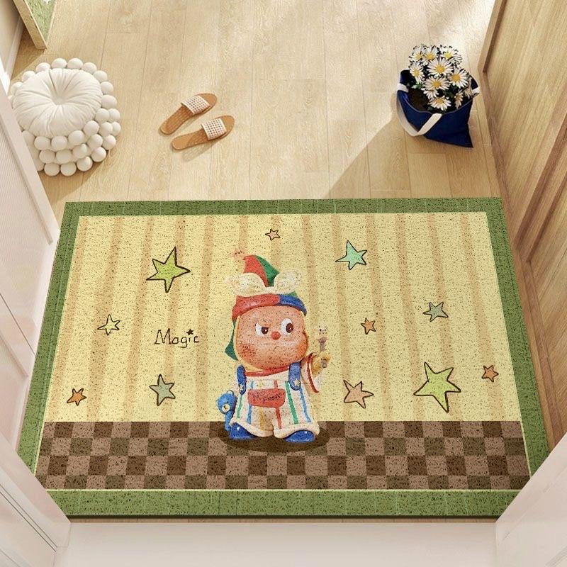 Cartoon Star Human Silk Circle Floor Mat, Entrance Door Non-Slip, Dirt-Resistant And Easy To Take Care Of, Foot Pad Household Wear-Resistant And