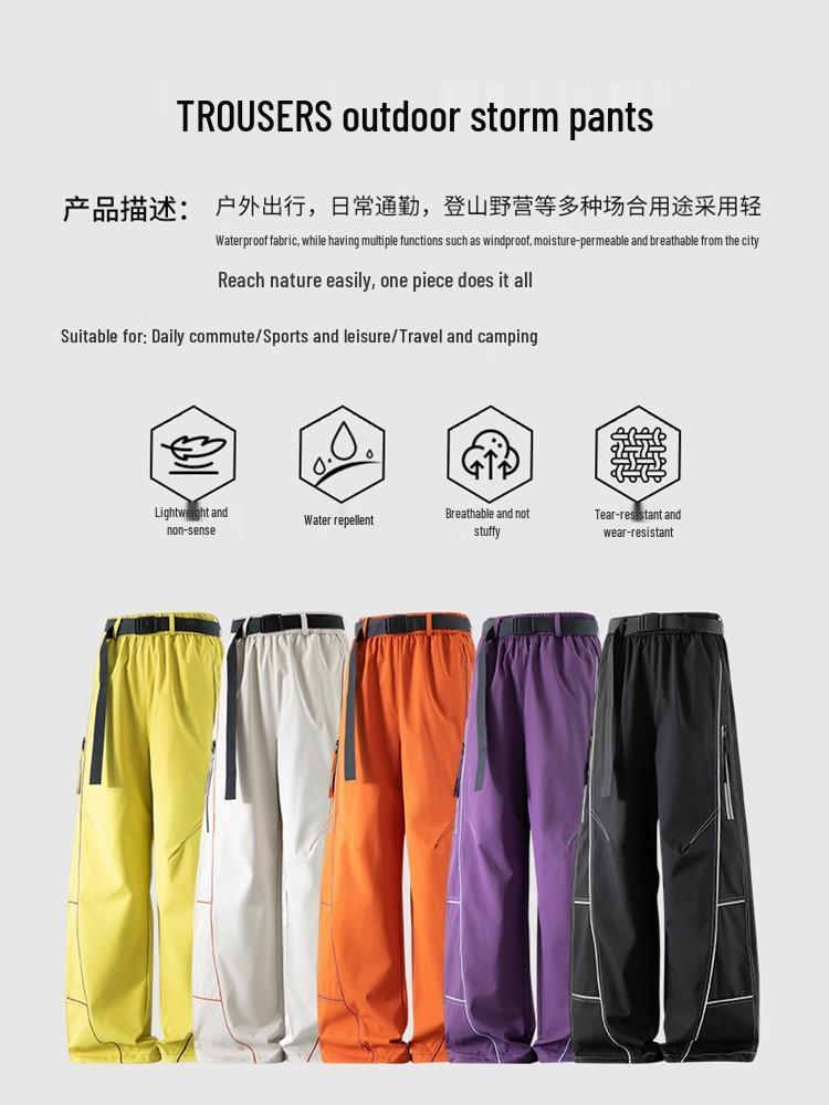 Unisex Waterproof 3-in-1 Fleece-Lined Windproof Work Pants for Autumn/Winter Outdoor Activities