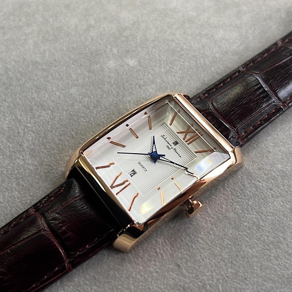 Watch Tokei Business Analog Quartz Leather Belt White PG [Salvatore Marra] Men's Women's