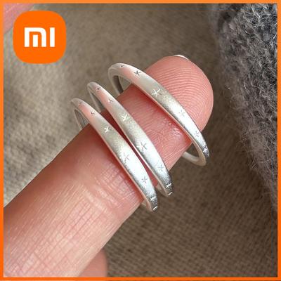 925 Sterling Silver Rings for Women Couple Minimalist Narrow Sparckling Star Jewelry Birthday Gift Prevent Allergy