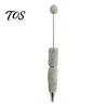 Exquisite Diamond Stationery Pen Beadable Pens, Bling Rhinestone Beaded DIY Bead Pen, Crystal Shaft Gel Black Ink Ballpoint Pens for Decorations