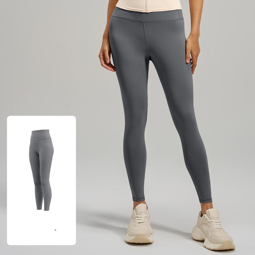 Leggings femininas de cintura baixa e ajuste fino de nove pontos, calças casuais de ioga com elevação do quadril