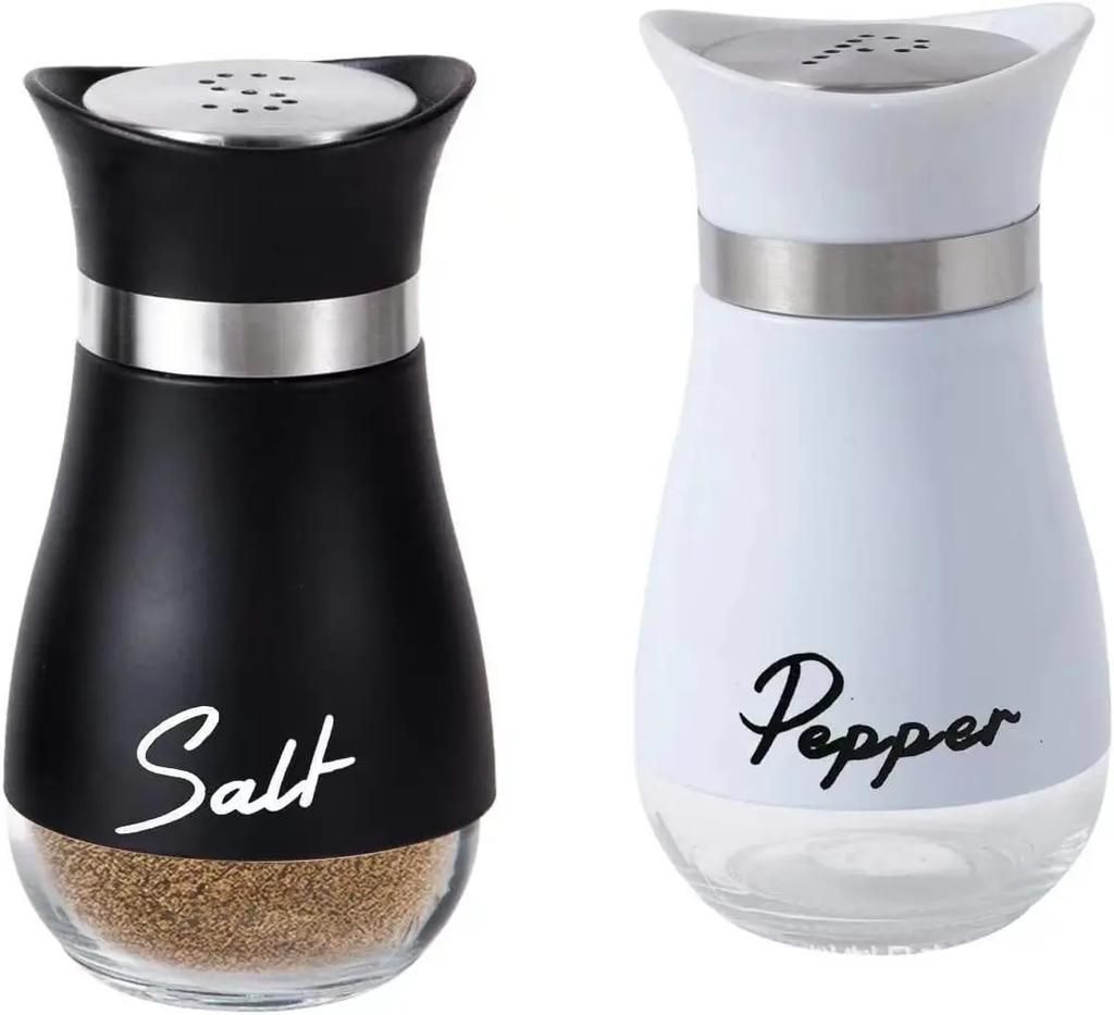 2 Pack Salt and Pepper Shakers, Kitchen Accessories Spice Jars, 4 Ounces Farmhouse Spice Dispenser, Sealed To Prevent Moisture