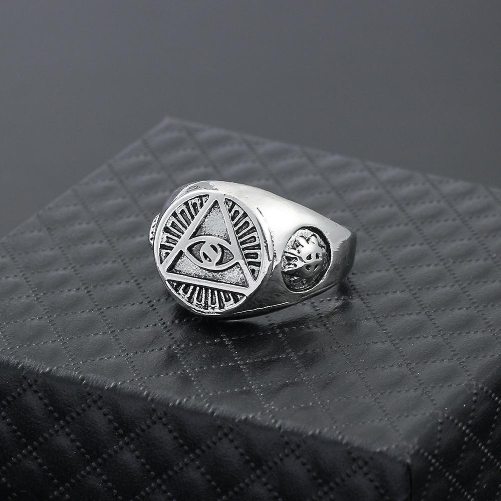 European and American New Hand Jewelry Ring Devil's Eye Triangle Ring Jewelry