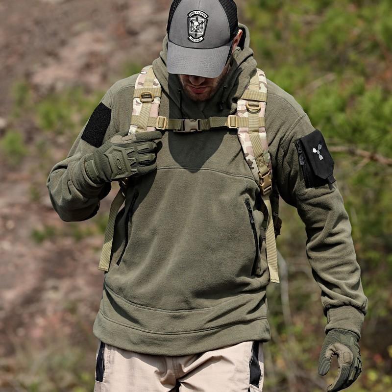 

Beetle Invaders Keep Warm Training Hooded Fleece Coat Large Size Loose Outdoor Clothes XXXL зелений