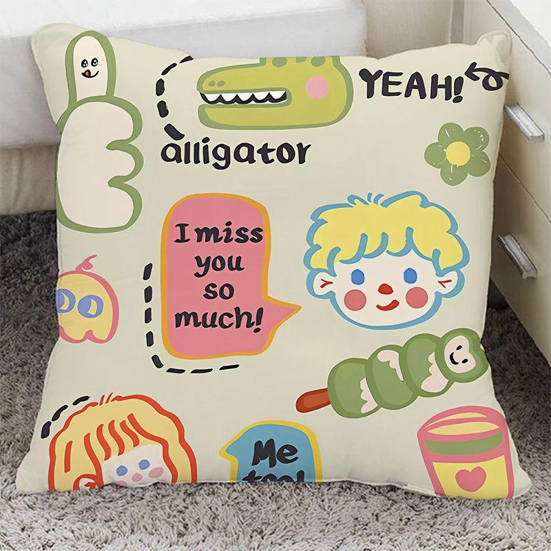 Cartoon Graffiti Style Pillow Cushion Bedroom Bedside Cushion Living Room Sofa Cushion Cushion Office