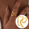 Bagues Ouvertes Imperméables en Acier Inoxydable Réglables pour Femmes, Bague Géométrique Irrégulière Minimaliste Cadeaux d'Anniversaire